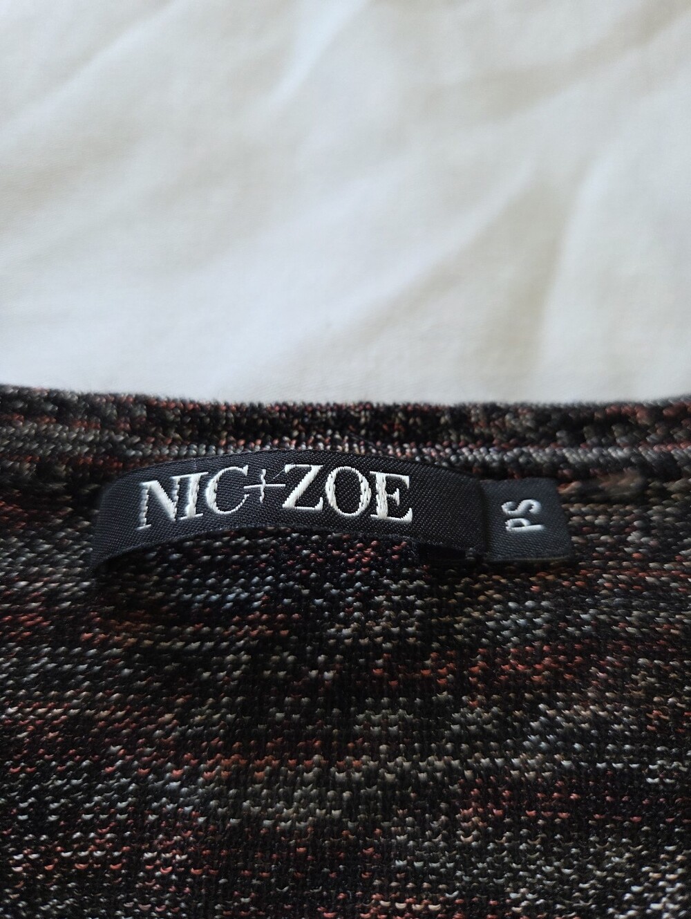 NIC + ZOE Women's Petite Small Multicolor Silk Blend Peplum Cardigan - Picture 4 of 5